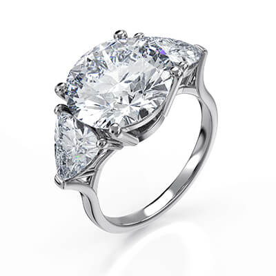 5 carat center engagement ring